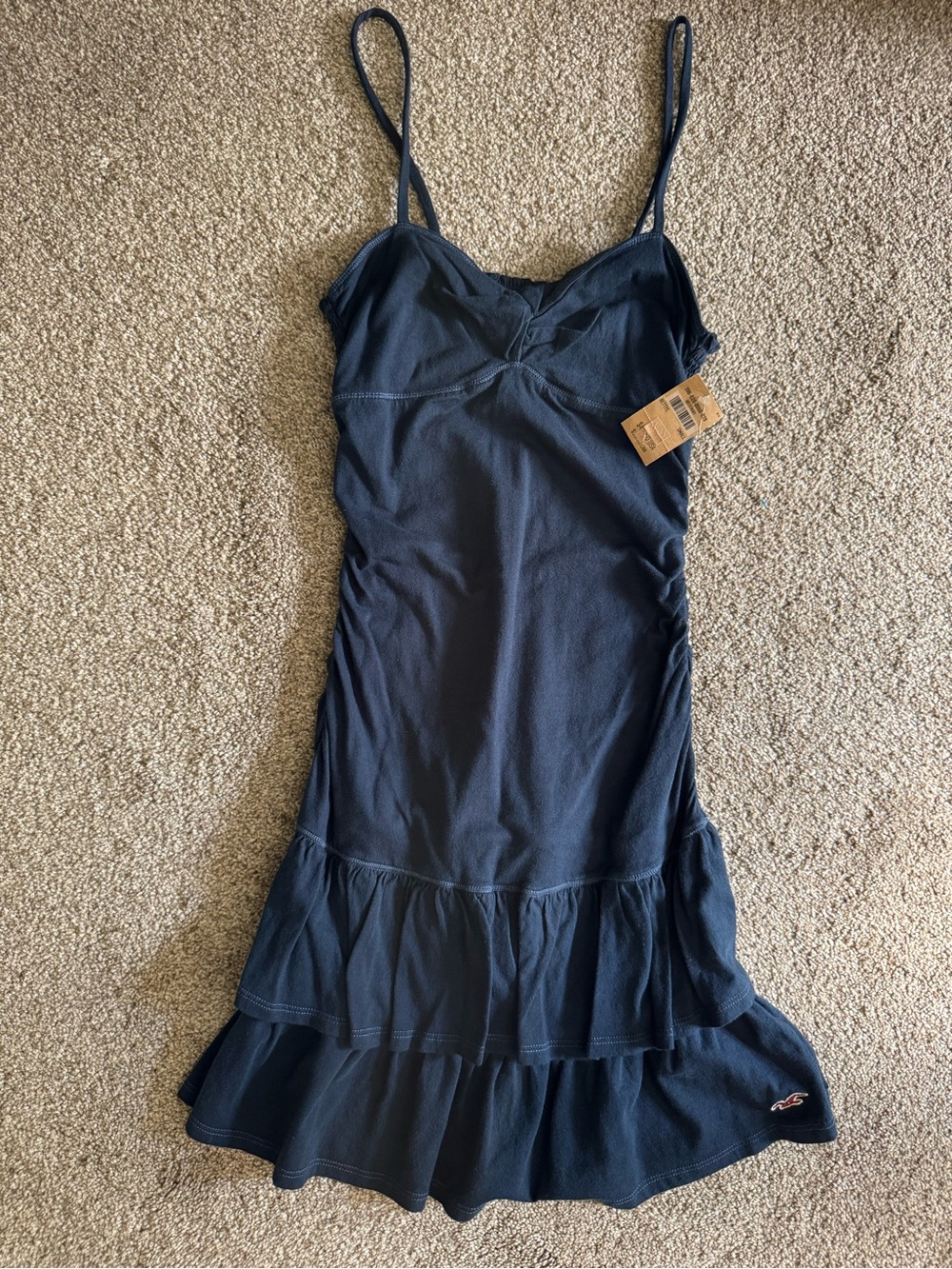 Hollister Dark Navy Ruffle Slip Dress